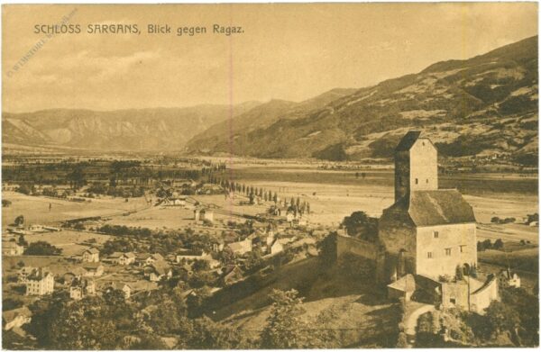 bad ragaz, schloss sargans, blick gegen ragaz