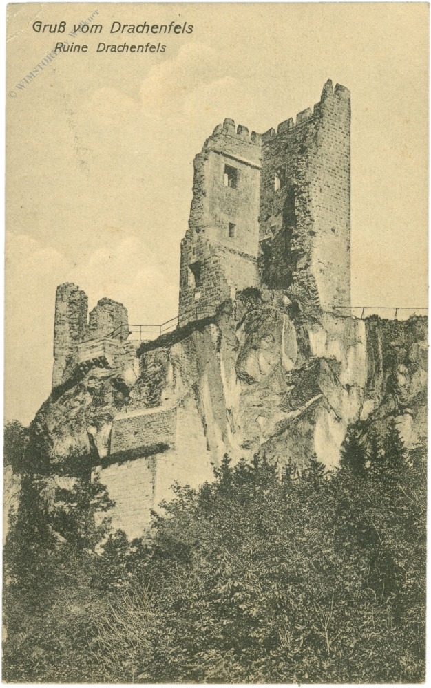 königswinter, gruss vom drachenfels, ruine drachenfels