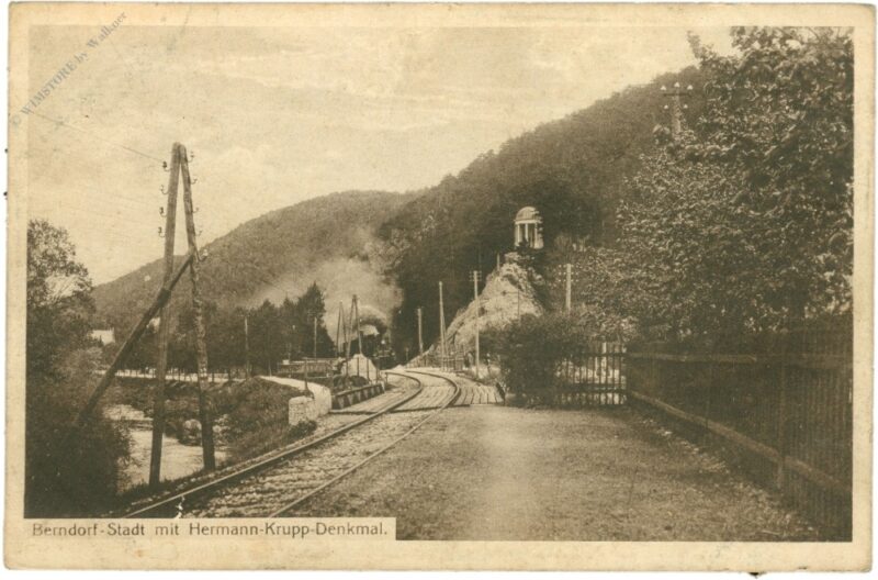 berndorf, stadt mit hermann krupp denkmal