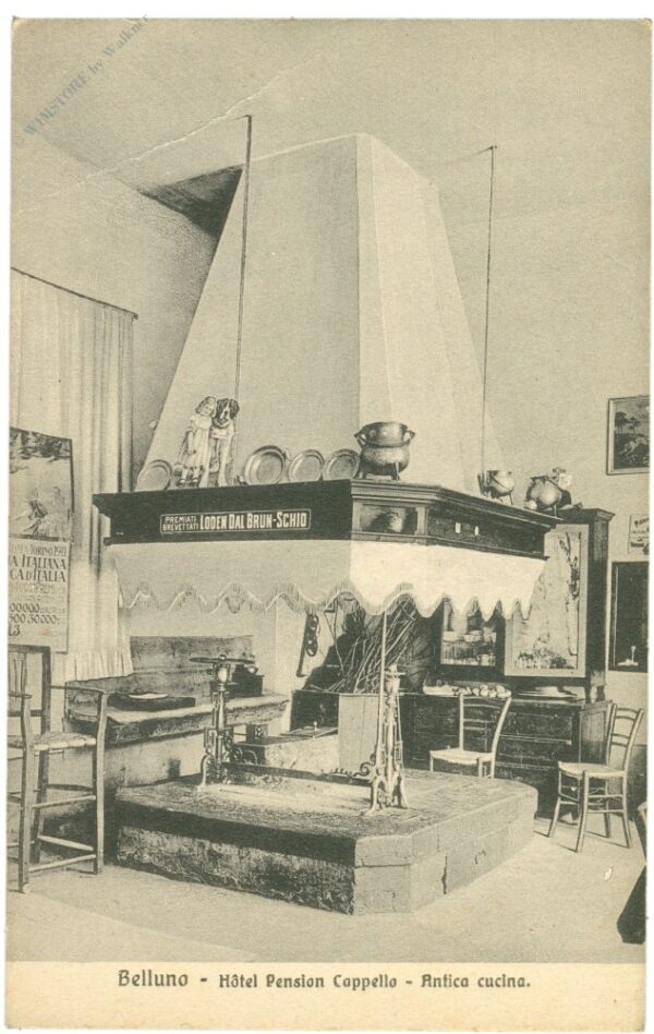 belluno, hotel pension cappella, antica cucina