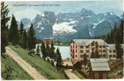 dolomiten, misurinasee mit sorapis
