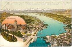 zürich, der zürich see aus der vogelschau
