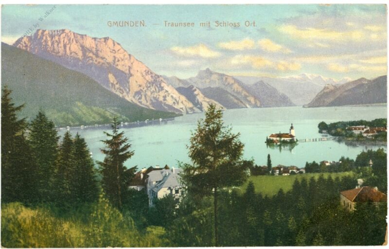 gmunden, traunsee mit schloss ort gmunden, traunsee mit schloss ort