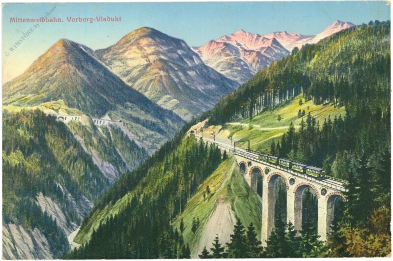 mittenwaldbahn, vorberg viadukt mittenwaldbahn, vorberg viadukt