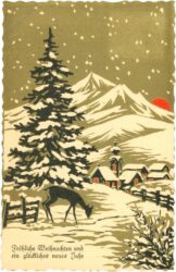 weihnachten, goldene landschaft