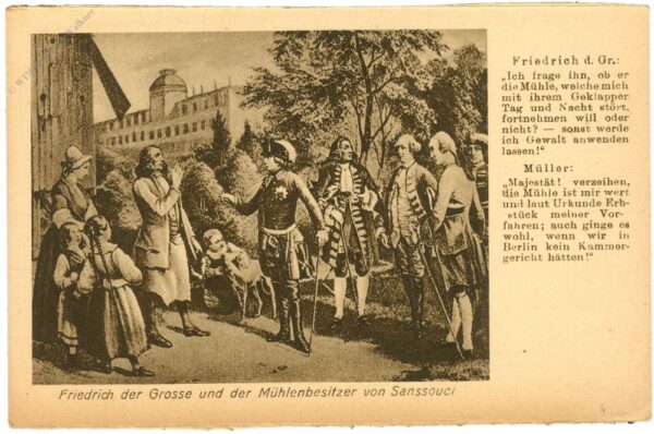 friedrich der grosse und der mühlenbesitzer von sanssouci