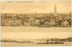 kiel, panorama mit rathausturm