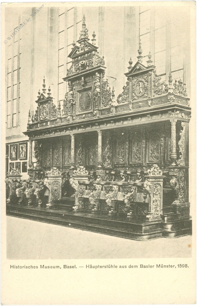 basel, historisches museum, häupterstühle aus dem baseler münster