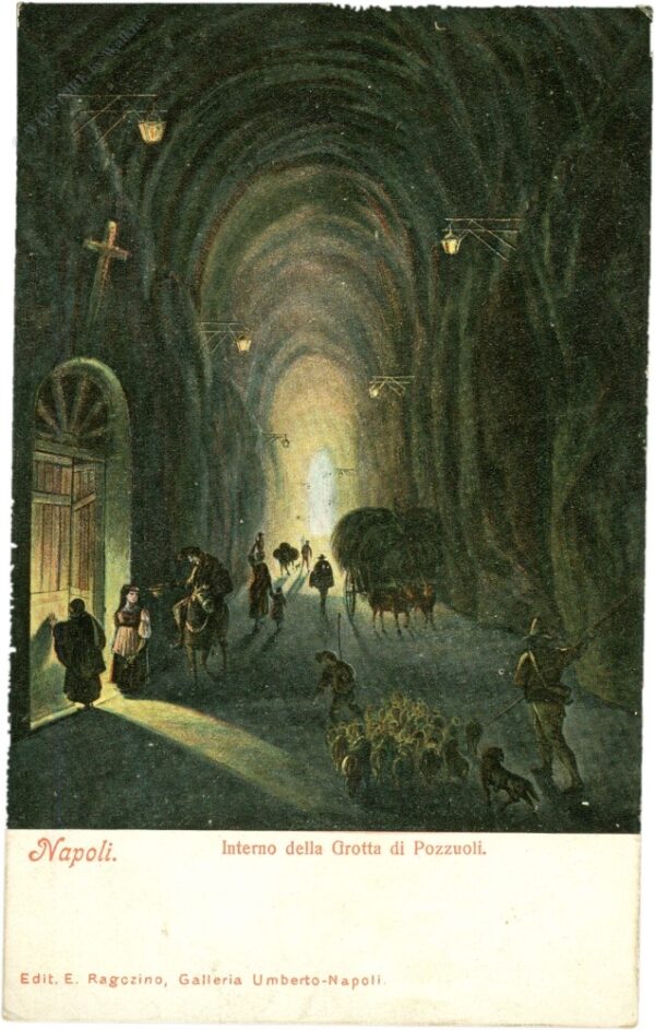 napoli, interna della grotta di pozzuoli