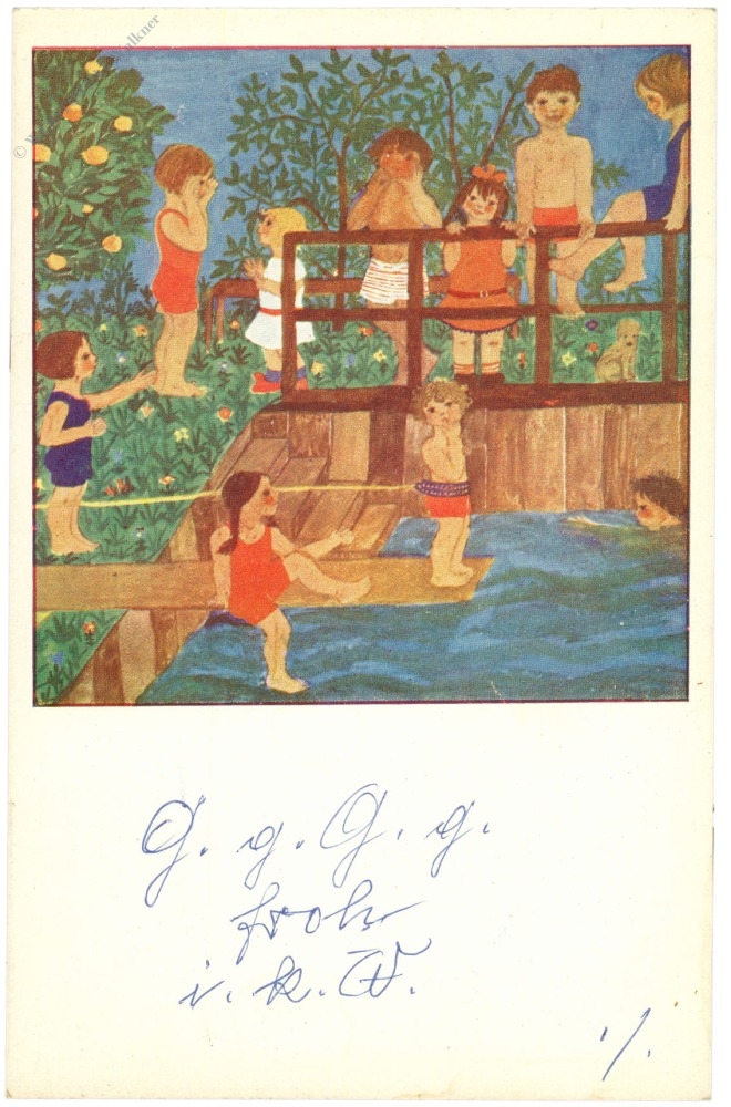 jugendkunstklasse prof. cizek: kinder beim schwimmen jugendkunstklasse prof. cizek: kinder beim schwimmen