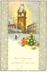 weihnachten, engel vor kirche