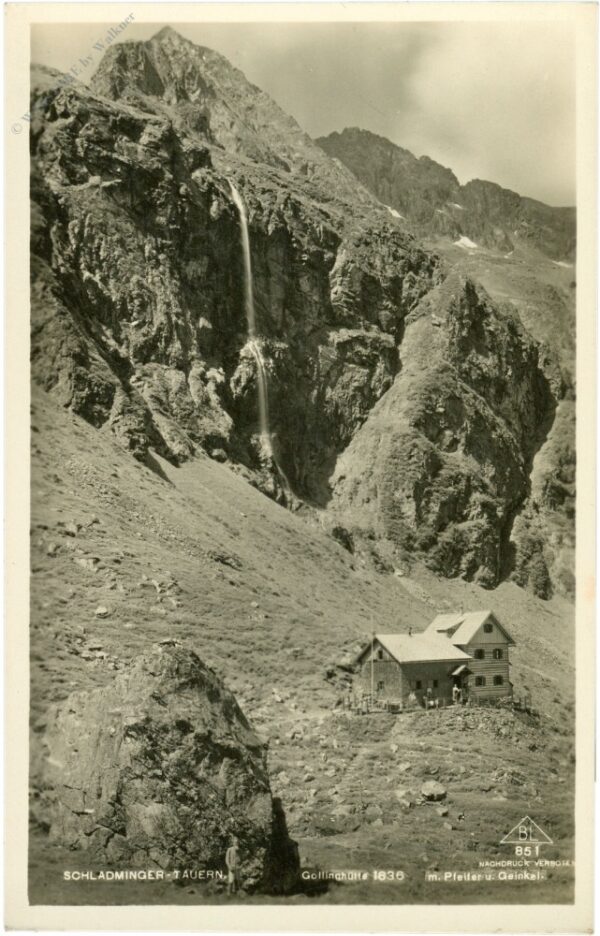 schladminger tauern, gollinghütte mit pfeiler und geinkel