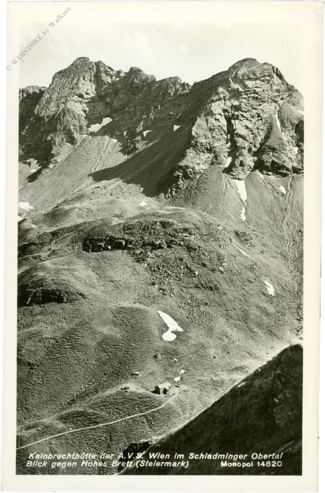 schladminger tauern, kainbrechthütte im schladminger obertal, blick gegen hohes brett schladminger tauern, kainbrechthütte im schladminger obertal, blick gegen hohes brett