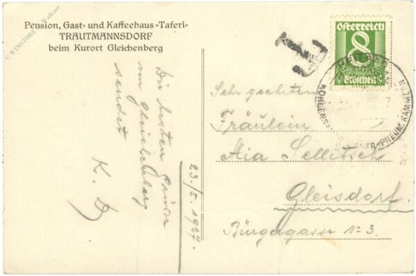 bad gleichenberg, pension, gast und kaffeehaus taferl trautmannsdorf