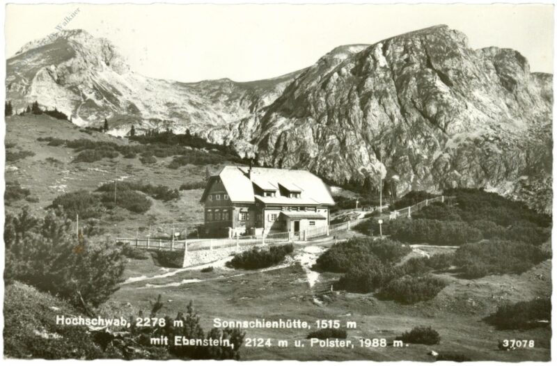 hochschwab, sonnschienhütte mit ebenstein und polster