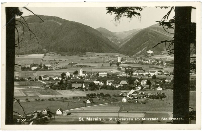 st. marein, und st. lorenzen, ortsansicht