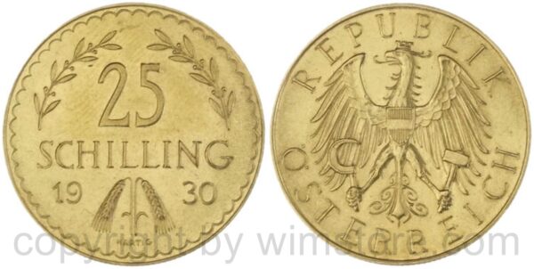 1. republik, 25 schilling 1926, km 2841, gold, vz st (kopie) 1. republik, 25 schilling 1926, km 2841, gold, vz st (kopie)