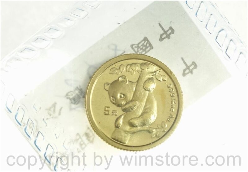 china, 3 yuan 1991, panda mit bambus, feingold, pp, original verschweißt (kopie)