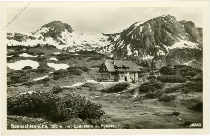hochschwab, sonnschienhütte mit ebenstein und polster