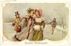 neujahr, pärchen am eis neujahr, pärchen am eis