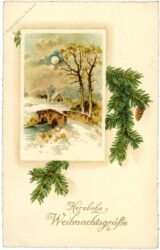 weihnachten, verschneite landschaft