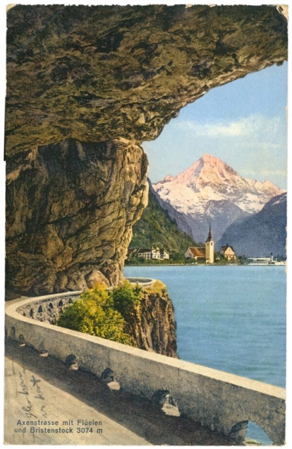 flüelen, axenstrasse mit bristenstock
