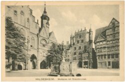hildesheim, marktplatz mit rolandbrunnen