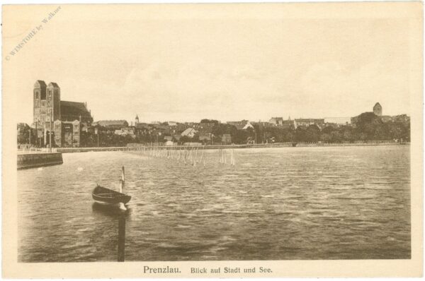 prenzlau, blick auf stadt und see