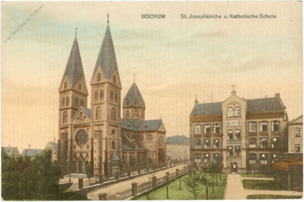 bochum, st. josephkirche und katholische schule