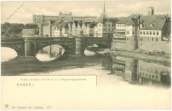 kassel, fulda brücke und blick n.d. regierungsgebäude