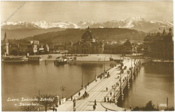 luzern, seebrücke, bahnhof und stanserhorn