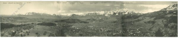 luzern, aussicht vom sonnenberg klappkarte