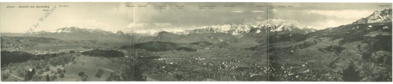 luzern, aussicht vom sonnenberg klappkarte luzern, aussicht vom sonnenberg klappkarte