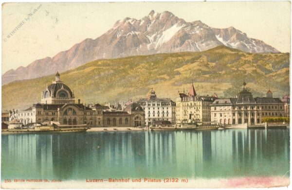 luzern, bahnhof und pilatus