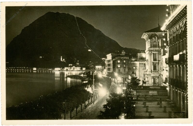 lugano, monte s. salvatore di notte lugano, monte s. salvatore di notte