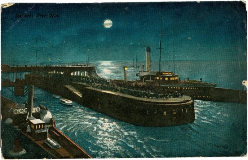 schiffe im hafen bei nacht schiffe im hafen bei nacht