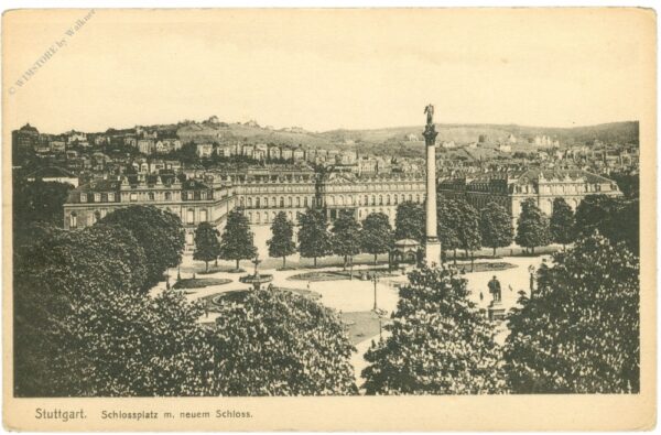 stuttgart, schlossplatz mit neuem schloss
