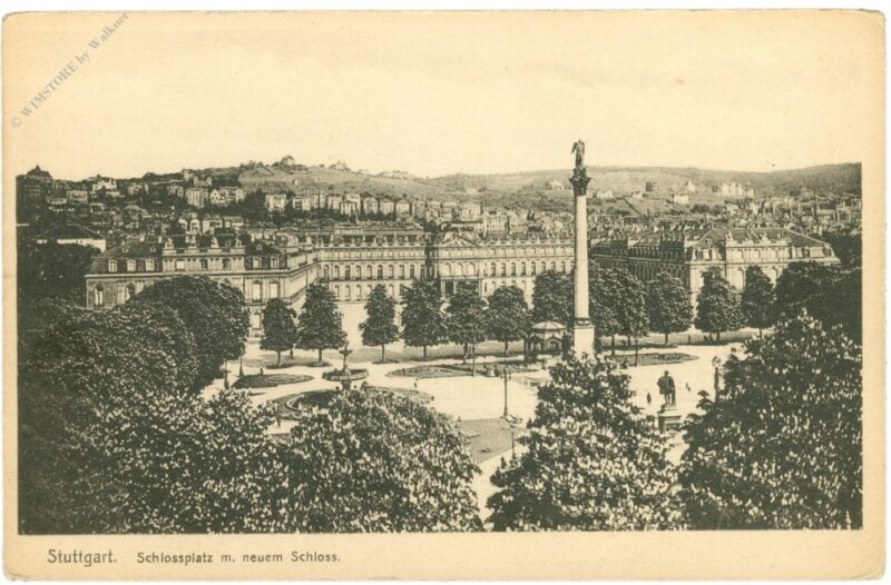 stuttgart, schlossplatz mit neuem schloss stuttgart, schlossplatz mit neuem schloss