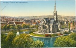 stuttgart, feuersee mit johanneskirche
