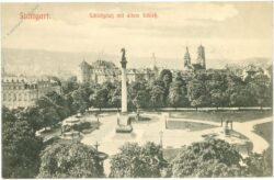 stuttgart, schlossplatz mit altem schloss