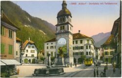 altdorf, dorfplatz mit telldenkmal