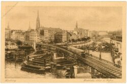 hamburg, hochbahn über den hafen