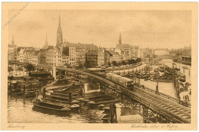 hamburg, hochbahn über den hafen hamburg, hochbahn über den hafen