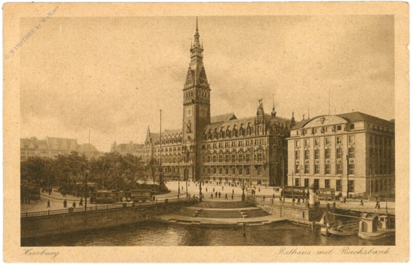 hamburg, rathaus mit reichsbank hamburg, rathaus mit reichsbank