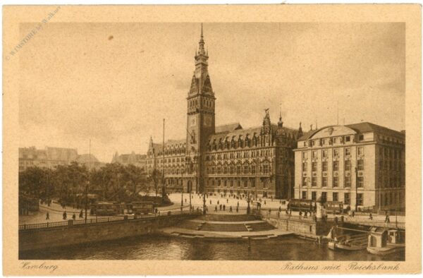 hamburg, rathaus mit reichsbank