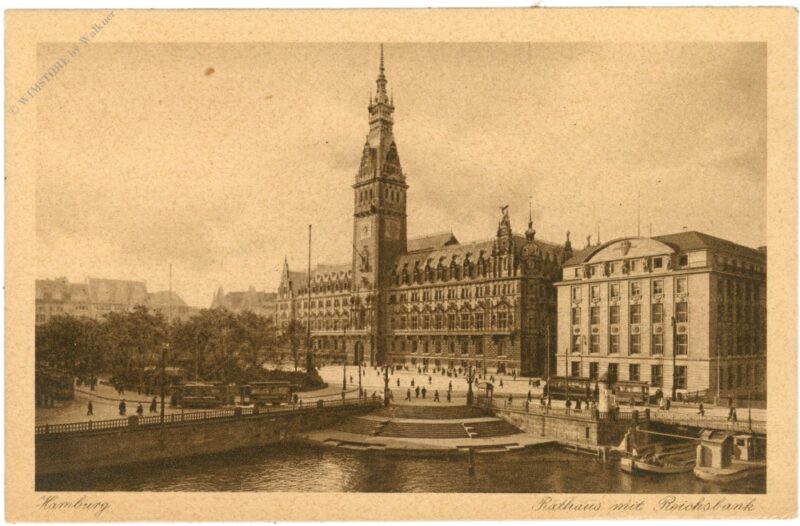 hamburg, rathaus mit reichsbank hamburg, rathaus mit reichsbank
