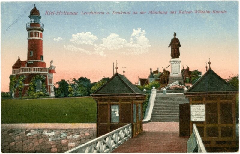 kiel, holtenau, leuchtturm und denkmal an der mündung des kaiser wilhelm kanals kiel, holtenau, leuchtturm und denkmal an der mündung des kaiser wilhelm kanals