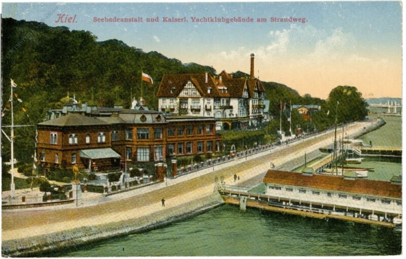 kiel, seebadeanstalt und kaiserl. yachtklubgebäude am strandweg kiel, seebadeanstalt und kaiserl. yachtklubgebäude am strandweg