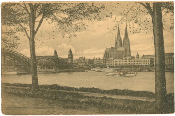 köln am rhein, partie an der hohenzollernbrücke