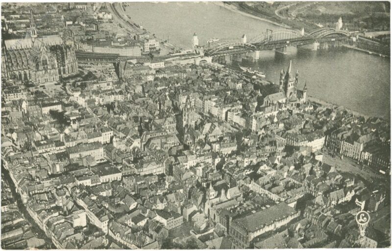 köln am rhein, ballonaufnahme köln am rhein, ballonaufnahme